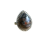 Leopardskin Jasper Solid 925 Sterling Silver Ring 8