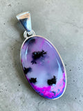 Pink Dendritic Opal Solid 925 Sterling Silver Pendant