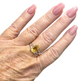 Citrine Solid 925 Sterling Silver Ring 8.5