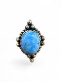 Golden Hills Turquoise Solid 925 Sterling Silver Ring 6