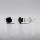 Black Onyx Solid 925 Sterling Silver stud Earrings