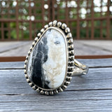White Buffalo Solid 925 Sterling Silver Ring 10.5