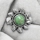 SUN Variscite Solid 925 Sterling Silver Ring 5