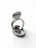 Kingman Pink Dahlia Turquoise Solid 925 Sterling Silver Ring 7