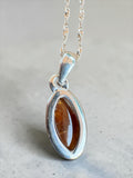Baltic Amber Solid 925 Sterling Silver Pendant Necklace 16”