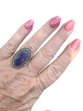 Kingman Purple Mojave Turquoise Solid 925 Sterling Silver Ring 6