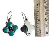 Tibetan Turquoise Solid 925 Sterling Silver Earrings