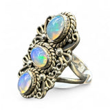 Ethiopian Opal Solid 925 Sterling Silver Ring 9