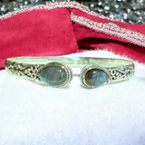 Labradorite Solid 925 Sterling Silver Bangle Bracelet