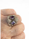Amethyst Solid 925 Sterling Silver Ring 7.5