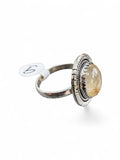 Gold Rutilated Quartz Solid 925 Sterling Silver Ring 9