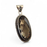 Smoky Topaz Solid 925 Sterling Silver Pendant