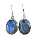 Faceted Labradorite Solid 925 Sterling Silver Earrings
