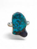 Number 8 Turquoise Solid 925 Sterling Silver Ring 9