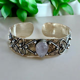 Rose Quartz Solid 925 Sterling Silver Cuff Bracelet