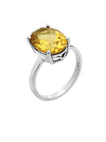 Citrine Solid 925 Sterling Silver Ring 7.5