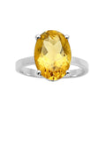Citrine Solid 925 Sterling Silver Ring 7.5