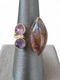 RARE Trapiche Amethyst Solid 925 Sterling Silver Ring 7