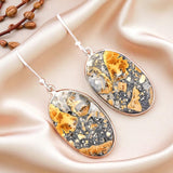 Maligano Jasper Solid 925 Sterling Silver Earrings