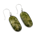 Moss Agate Solid 925 Sterling Silver Earrings