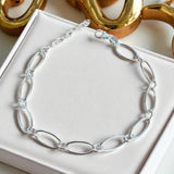 Solid 925 Sterling Silver Oval Link Bracelet