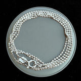 20 in Solid 925 Sterling Silver Diamond-Cut Bead Chain