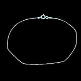 9 in Solid 925 Sterling Silver Bead Chain Bracelet