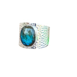 Labradorite Solid 925 Sterling Silver Ring 4.5
