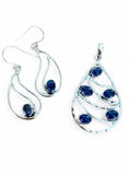 Tanzanite Solid 925 Sterling Silver Pendant Earrings Set
