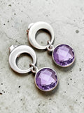 Amethyst Solid 925 Sterling Silver Earrings