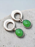 Green Onyx Solid 925 Sterling Silver Earrings