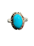 Kingman Turquoise Solid 925 Sterling Silver Ring 7
