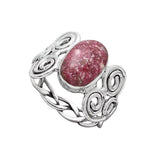 Pink Thulite Solid 925 Sterling Silver Ring 7.5