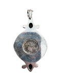 Crazy Lace Agate & Black Onyx Solid 925 Sterling Silver Pendant