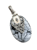 Pinolith Jasper Solid 925 Sterling Silver Pendant