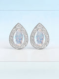 Faceted Rainbow Moonstone Solid 925 Sterling Silver Stud Earrings
