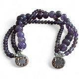 Amethyst Magnetic beaded Bracelet 7.5 inch