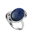 Blue Labradorite Solid 925 Sterling Silver Ring 8.5