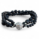 Volcanic Rock Magnetic beaded Bracelet 7.5 inch