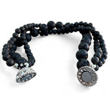 Volcanic Rock Magnetic beaded Bracelet 7.5 inch