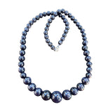 Blue Sandstone graduated Beaded Necklace