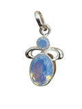 Fire Opalite Solid 925 Sterling Silver Pendant