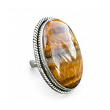 Tiger Eye Solid 925 Sterling Silver Ring 6