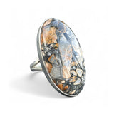 Maligano Jasper Solid 925 Sterling Silver Ring 9