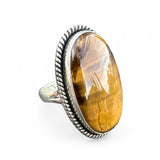 Tiger Eye Solid 925 Sterling Silver Ring 8