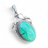 Malachite Solid 925 Sterling Silver Pendant