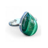 Malachite Solid 925 Sterling Silver Ring – Pear Shape 10