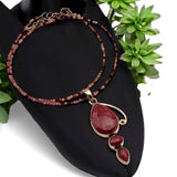 Rhodonite Solid 925 Sterling Silver Pendant Necklace