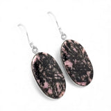 Rhodonite Solid 925 Sterling Silver Earrings