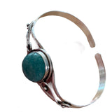 Amazonite Solid 925 Sterling Silver Cuff Bracelet